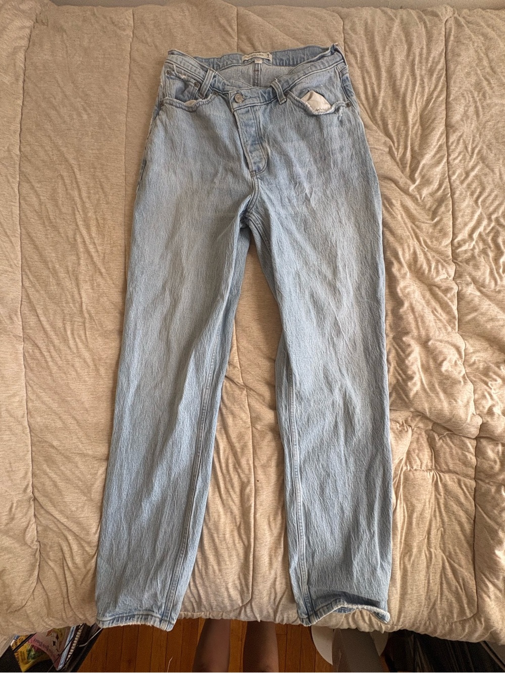 Abercrombie & Fitch Light Wash Straight-Leg Jeans